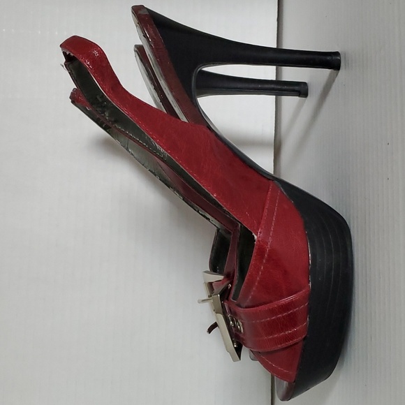 GUESS Slingback PEEP TOE Stilettos Heels Platforms Pumps Shoes Woman's 7 WOMEN'S - Picture 10 of 16